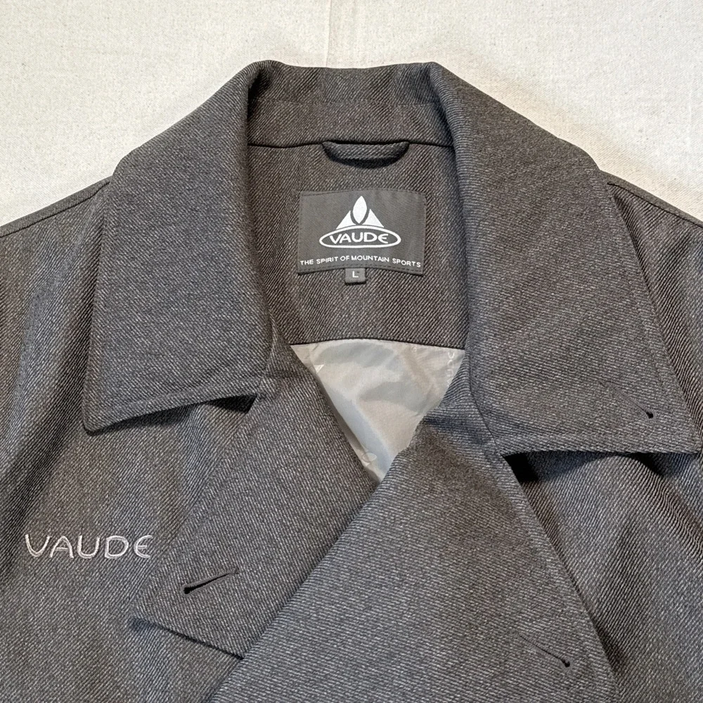 Men's Vaude Double Breasted Blazer Jacket Coat Sz L Gray Ceplex Active